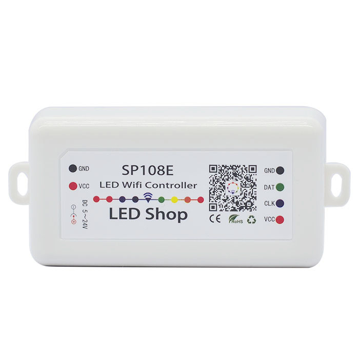 DC5-24V SP108E WiFi LED Addressable RGB SPI Pixel Controller, DIY Modes, For Programmable LED Strip DC5-24V SP108E WiFi LED Addressable RGB SPI Pixel Controller, DIY Modes, For Programmable LED Strip